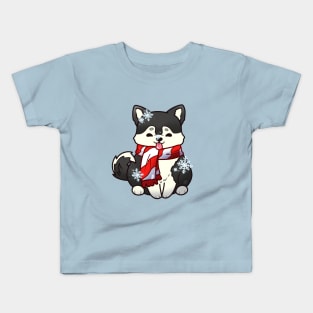 Snowflake Husky Pup Kids T-Shirt